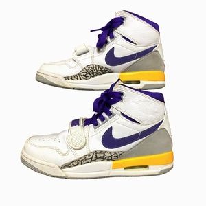 NIKE Air Jordan Legacy 312 Lakers Purple White Shoes Big Kid Sz 4.5Y Wmns Sz 6.5
